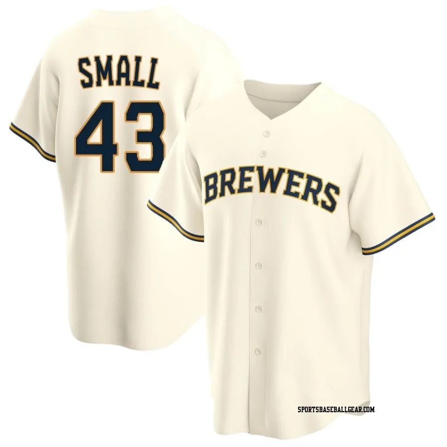 Ethan Small Men's Milwaukee Brewers Cream Replica Home Jersey