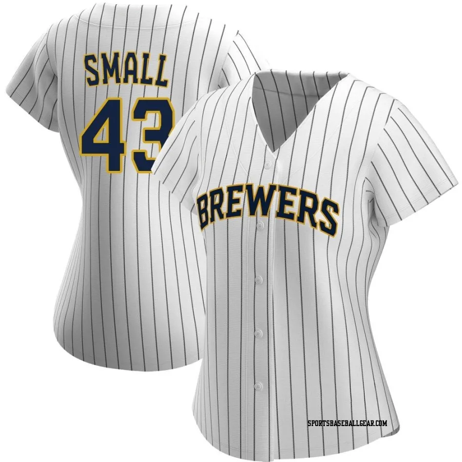 Ethan Small Women's Milwaukee Brewers White/Navy Authentic Alternate Jersey