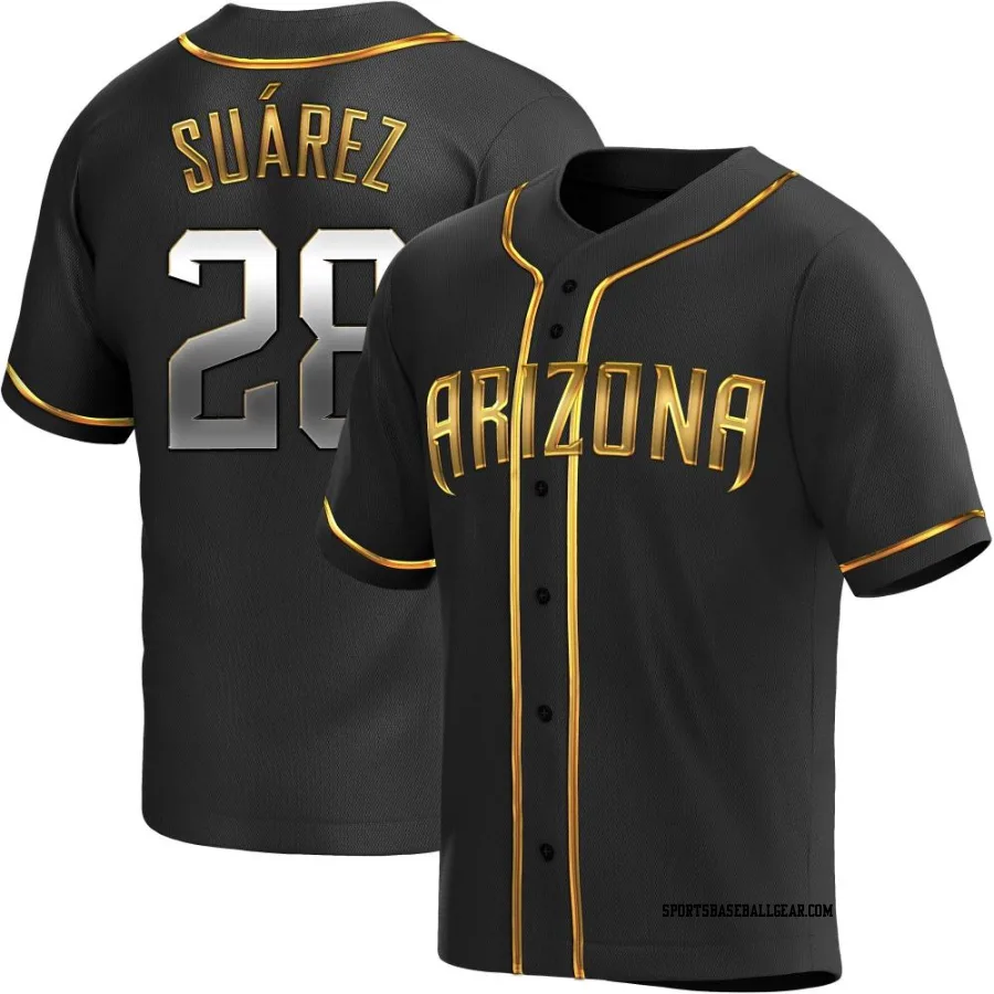 Eugenio Suarez Men's Arizona Diamondbacks Black Golden Replica Alternate Jersey