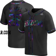 Eugenio Suarez Men's Arizona Diamondbacks Black Holographic Replica Alternate 2023 World Series Jersey