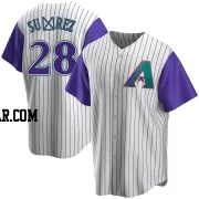 Eugenio Suarez Men's Arizona Diamondbacks Cream/Purple Replica Alternate Cooperstown Collection Jersey