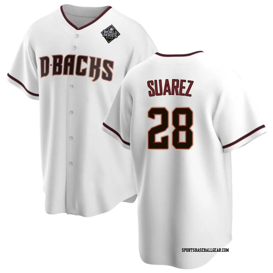 Eugenio Suarez Men's Arizona Diamondbacks White Replica Home 2023 World Series Jersey