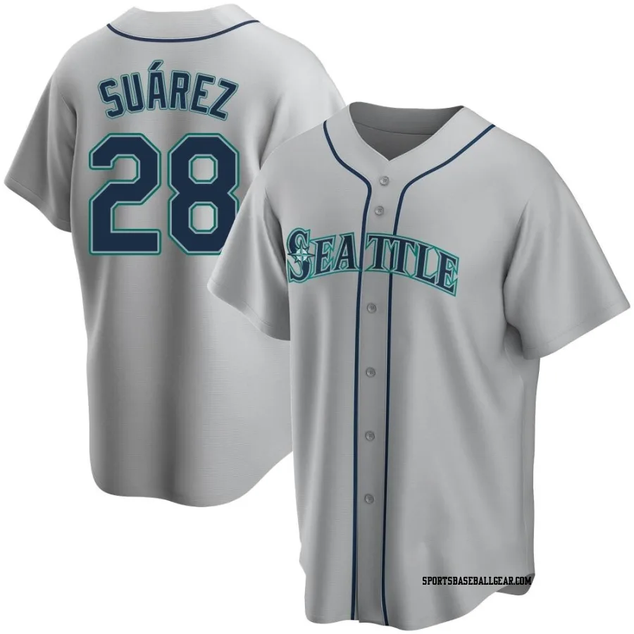 Eugenio Suarez Men's Seattle Mariners Gray Replica Road Jersey