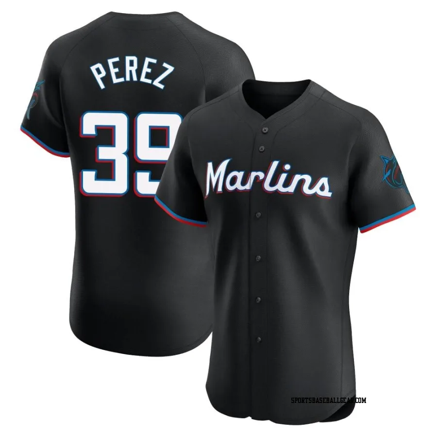 Eury Perez Men's Miami Marlins Black Elite Alternate Vapor Premier Jersey