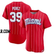 Eury Perez Men's Miami Marlins Red Authentic 2021 City Connect Jersey