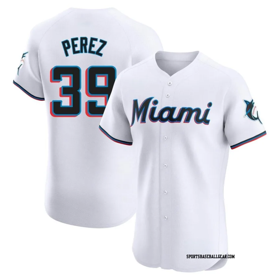 Eury Perez Men's Miami Marlins White Elite Home Jersey