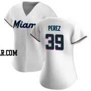 Eury Perez Women's Miami Marlins White Authentic Home Jersey