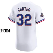 Evan Carter Men's Texas Rangers Gold Elite White 2024 Collection Jersey