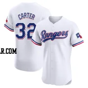 Evan Carter Men's Texas Rangers White Elite Home Jersey