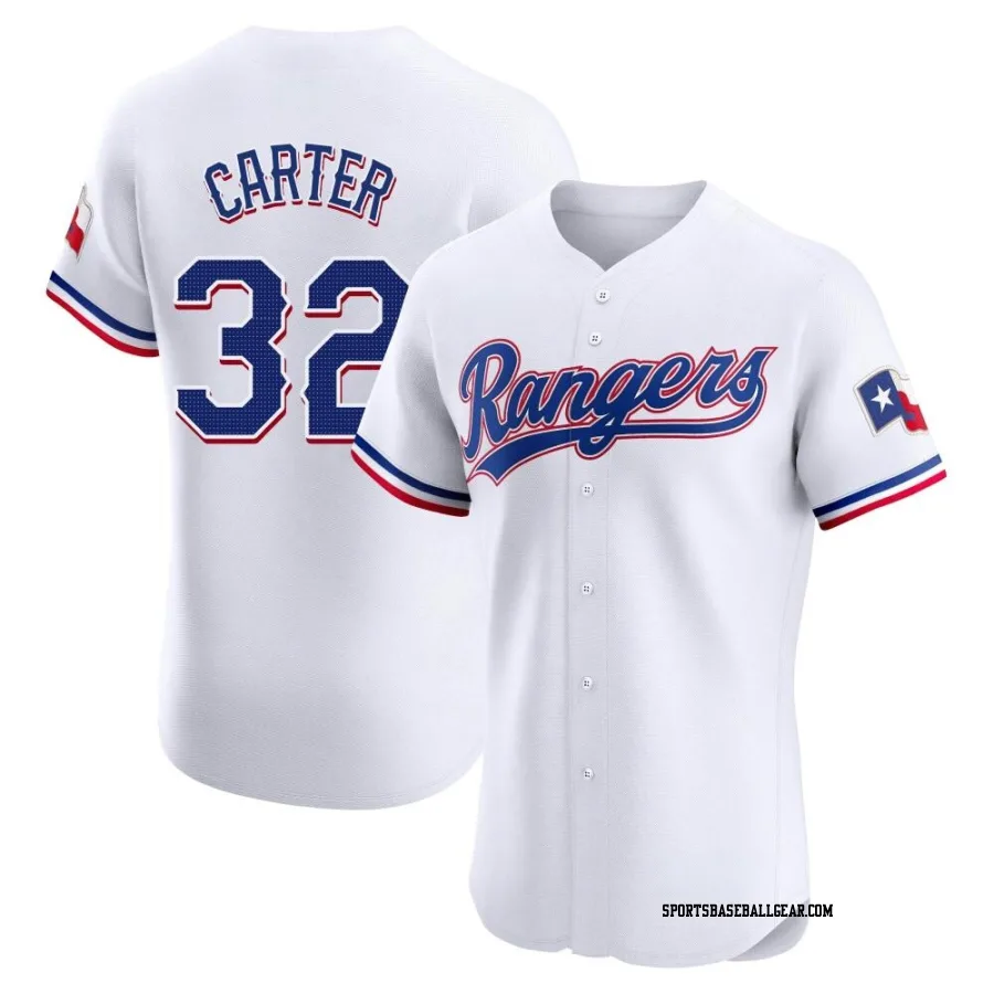 Evan Carter Men's Texas Rangers White Elite Home Jersey