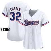 Evan Carter Women's Texas Rangers Gold Limited White 2024 Collection Jersey