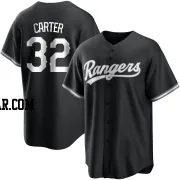 Evan Carter Youth Texas Rangers Black/White Replica Jersey