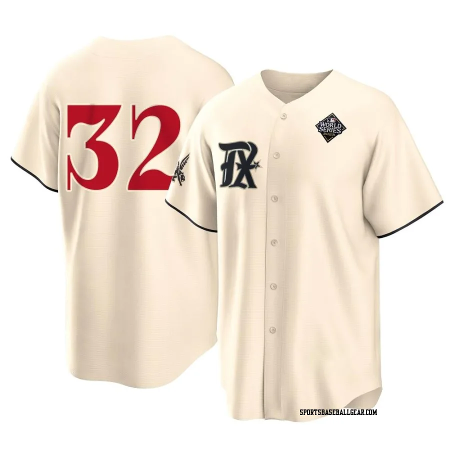 Evan Carter Youth Texas Rangers Cream Replica 2023 City Connect 2023 World Series Jersey