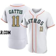 Evan Gattis Men's Houston Astros Gold Authentic White 2023 Collection Jersey