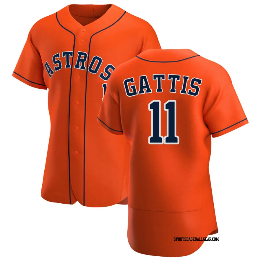 Evan Gattis Men's Houston Astros Orange Authentic Alternate Jersey