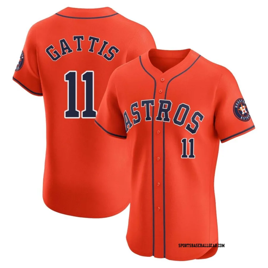 Evan Gattis Men's Houston Astros Orange Elite Alternate Vapor Premier Jersey