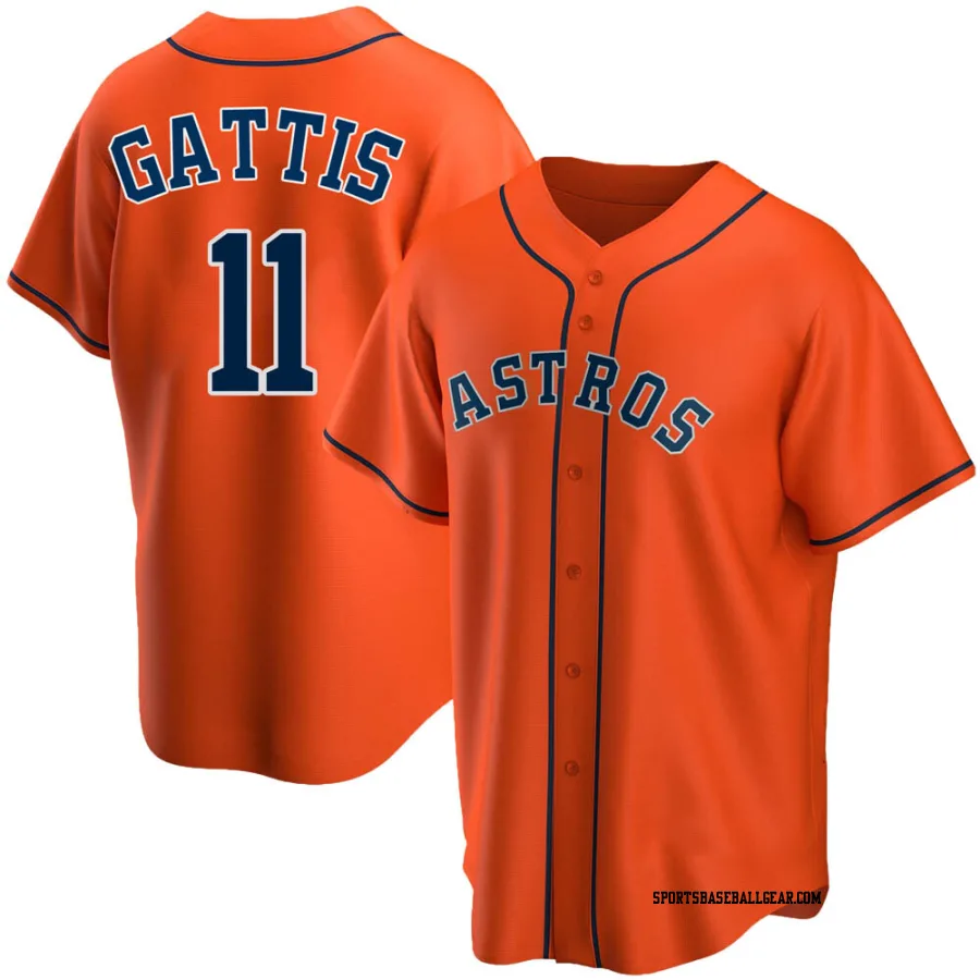 Evan Gattis Men's Houston Astros Orange Replica Alternate Jersey