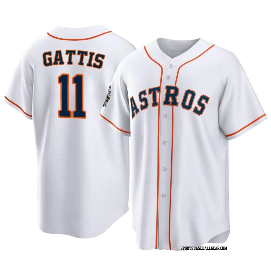 Evan Gattis Men's Houston Astros White Replica 2022 World Series Home Jersey