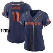 Evan Gattis Women's Houston Astros Navy Authentic 2022 City Connect Jersey