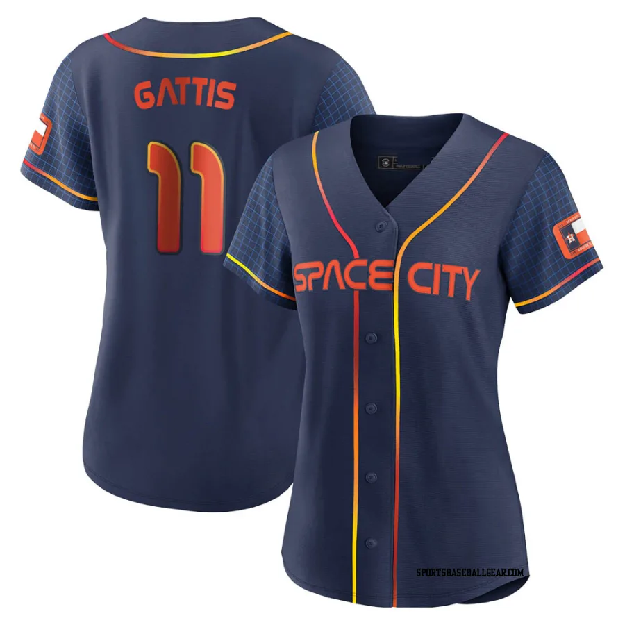 Evan Gattis Women's Houston Astros Navy Replica 2022 City Connect Jersey