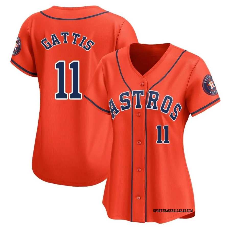 Evan Gattis Women's Houston Astros Orange Limited Alternate Jersey