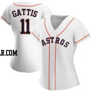 Evan Gattis Women's Houston Astros White Authentic Home Jersey