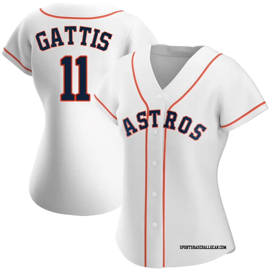 Evan Gattis Women's Houston Astros White Authentic Home Jersey