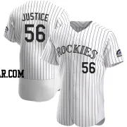 Evan Justice Men's Colorado Rockies White Authentic Home Jersey