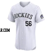 Evan Justice Men's Colorado Rockies White Elite Home Jersey