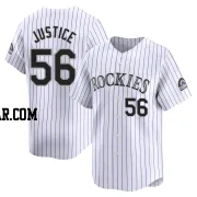 Evan Justice Men's Colorado Rockies White Limited Home Jersey