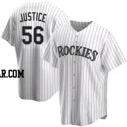 Evan Justice Men's Colorado Rockies White Replica Home Jersey