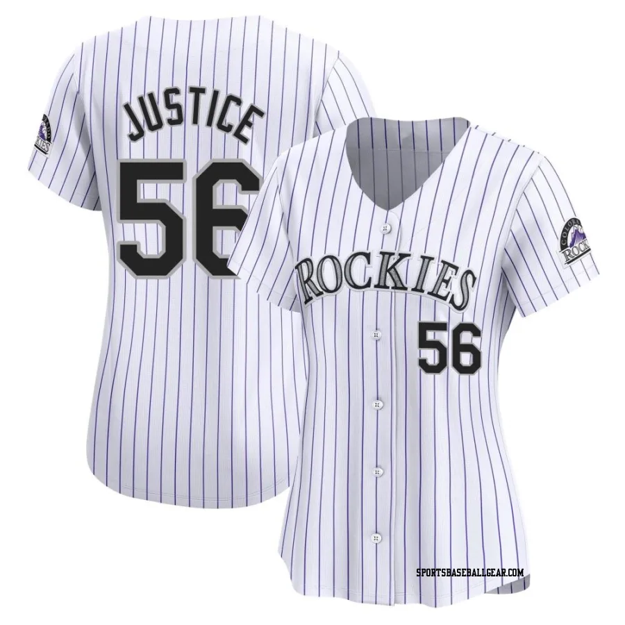 Evan Justice Women's Colorado Rockies White Limited Home Jersey