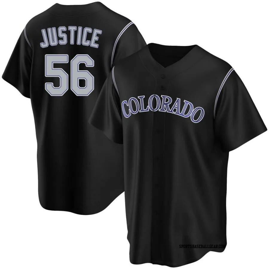 Evan Justice Youth Colorado Rockies Black Replica Alternate Jersey