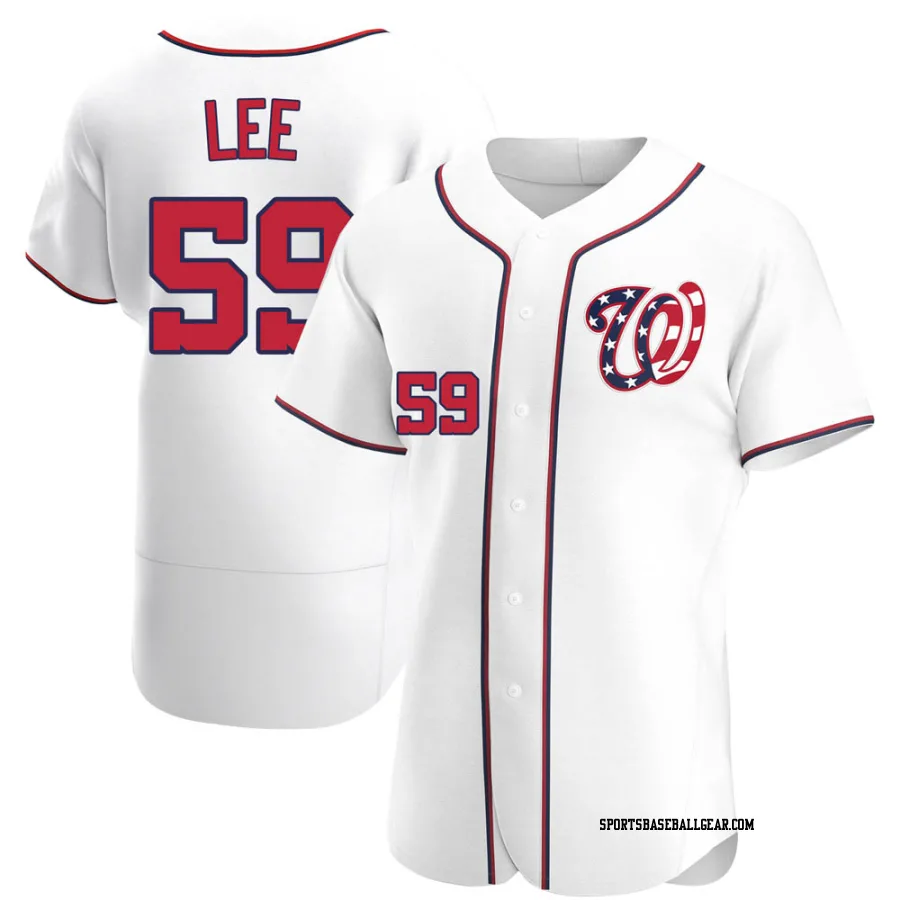 Evan Lee Men's Washington Nationals White Authentic Alternate Jersey