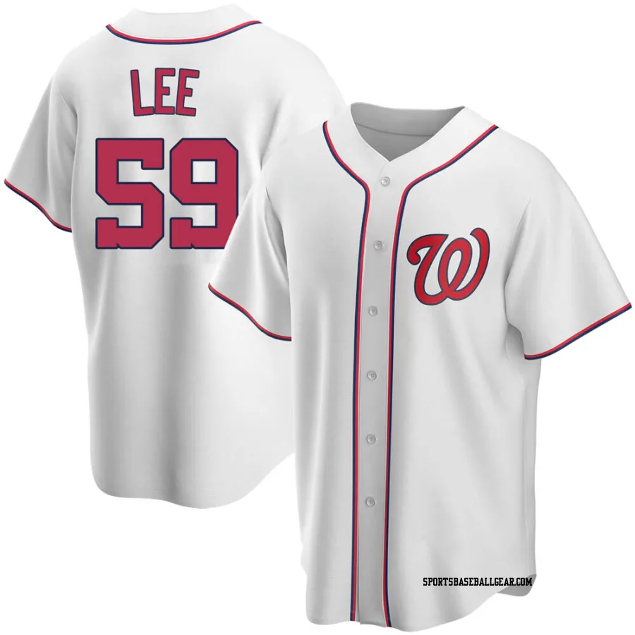 Evan Lee Men's Washington Nationals White Replica Home Jersey