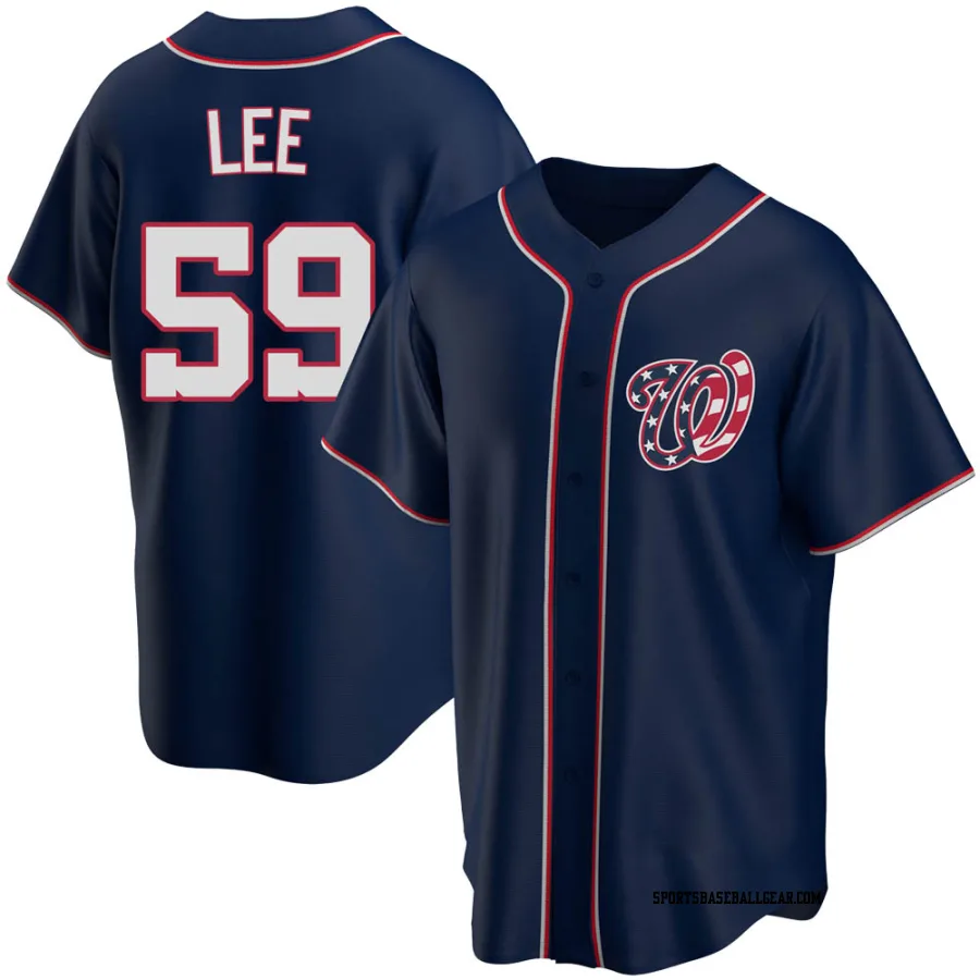 Evan Lee Youth Washington Nationals Navy Replica Alternate Team Jersey