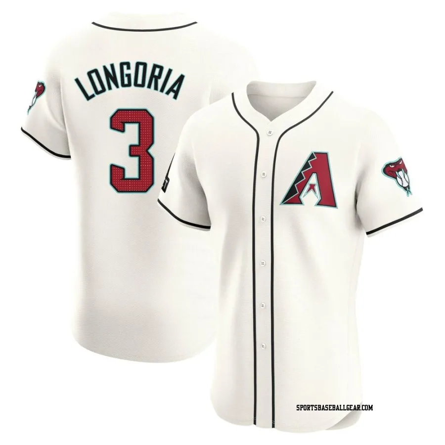 Evan Longoria Men's Arizona Diamondbacks Cream Elite Home Patch Jersey