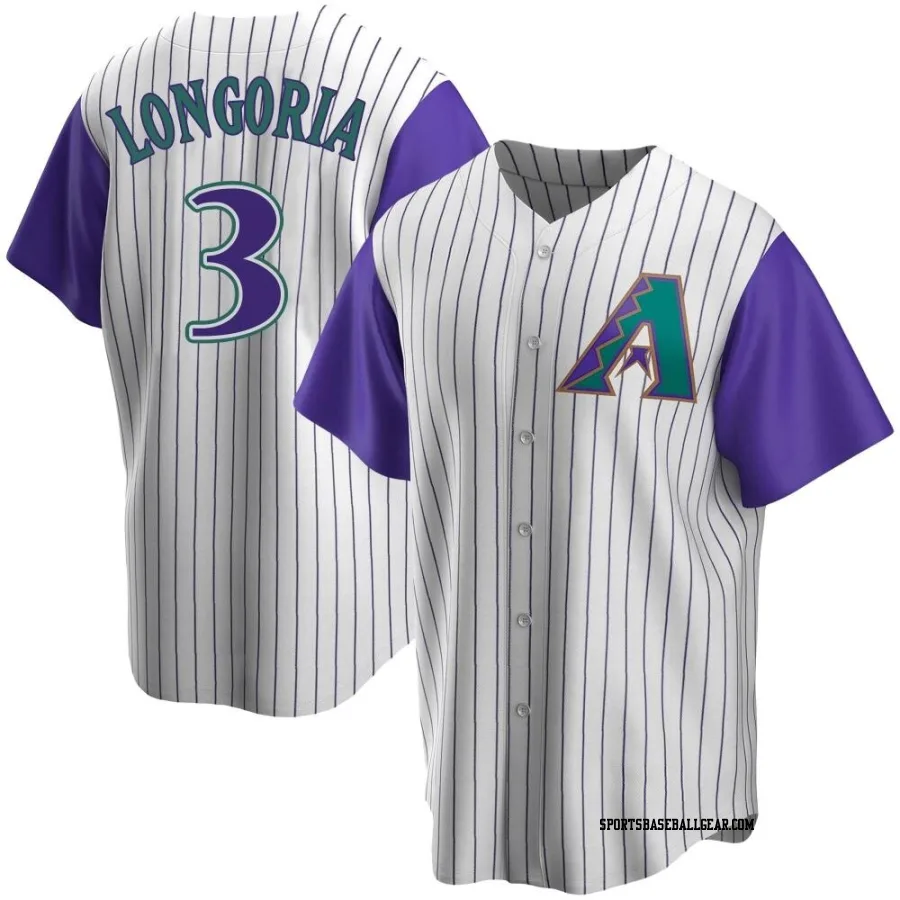 Evan Longoria Men's Arizona Diamondbacks Cream/Purple Replica Alternate Cooperstown Collection Jersey