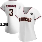 Evan Longoria Women's Arizona Diamondbacks White Authentic Home 2023 World Series Jersey