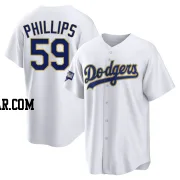 Evan Phillips Men's Los Angeles Dodgers White/Gold Replica 2021 Gold Program Player Jersey