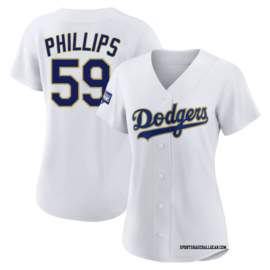 Evan Phillips Women's Los Angeles Dodgers White/Gold Replica 2021 Gold Program Player Jersey