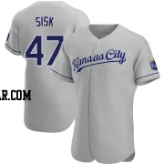 Evan Sisk Men's Kansas City Royals Gray Authentic Road Jersey