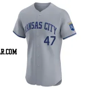 Evan Sisk Men's Kansas City Royals Gray Elite Road Jersey