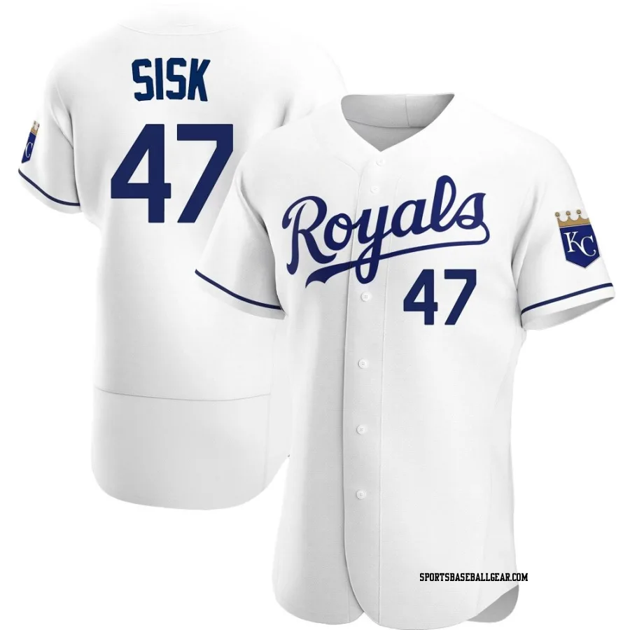 Evan Sisk Men's Kansas City Royals White Authentic Home Jersey