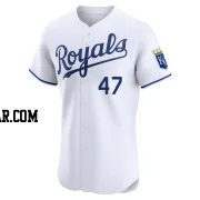 Evan Sisk Men's Kansas City Royals White Elite Home Jersey