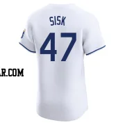 Evan Sisk Men's Kansas City Royals White Elite Home Jersey