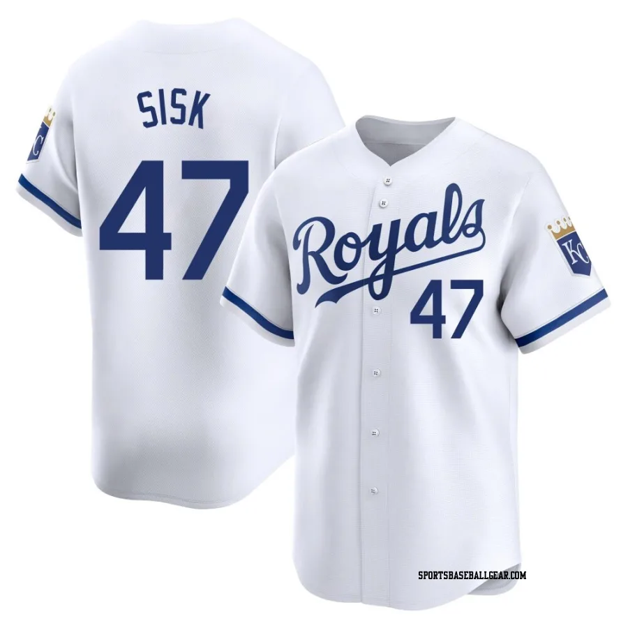 Evan Sisk Men's Kansas City Royals White Limited Home Jersey