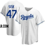 Evan Sisk Men's Kansas City Royals White Replica Home Jersey