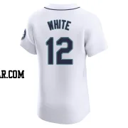 Evan White Men's Seattle Mariners White Elite Home Jersey