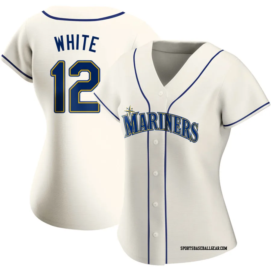 Evan White Women's Seattle Mariners Cream Replica Alternate Jersey